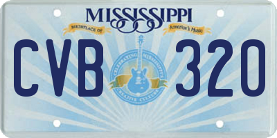 MS license plate CVB320