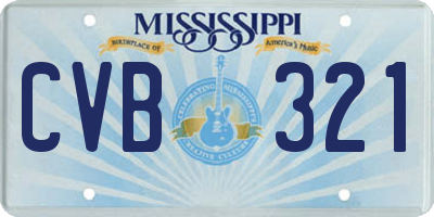 MS license plate CVB321