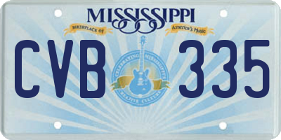 MS license plate CVB335