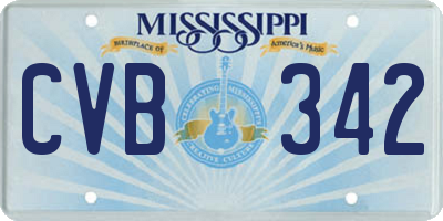 MS license plate CVB342