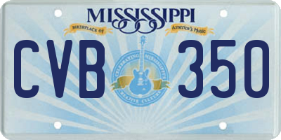 MS license plate CVB350