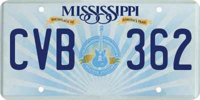 MS license plate CVB362