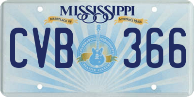 MS license plate CVB366
