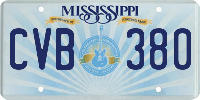 MS license plate CVB380