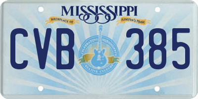 MS license plate CVB385