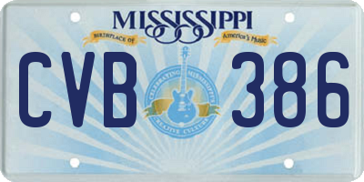 MS license plate CVB386