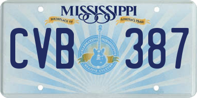MS license plate CVB387