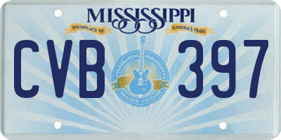 MS license plate CVB397