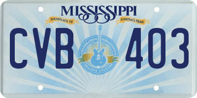 MS license plate CVB403