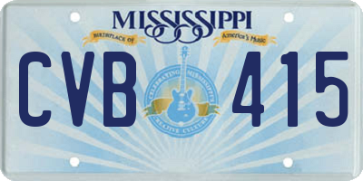 MS license plate CVB415