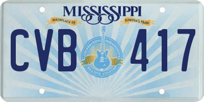 MS license plate CVB417