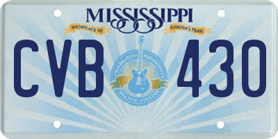 MS license plate CVB430