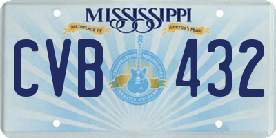 MS license plate CVB432