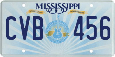 MS license plate CVB456