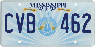 MS license plate CVB462