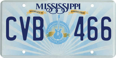 MS license plate CVB466