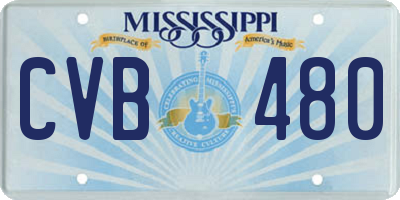 MS license plate CVB480