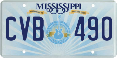 MS license plate CVB490