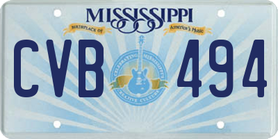 MS license plate CVB494