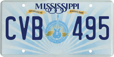 MS license plate CVB495