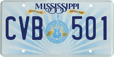 MS license plate CVB501