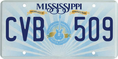 MS license plate CVB509