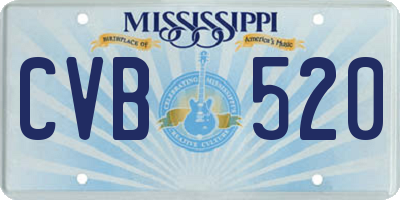 MS license plate CVB520