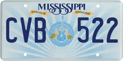 MS license plate CVB522