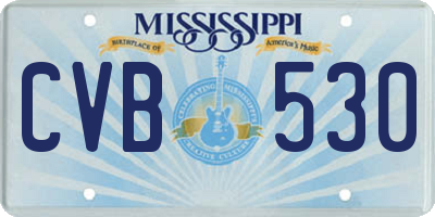 MS license plate CVB530