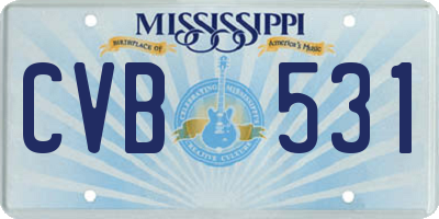 MS license plate CVB531