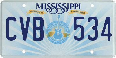 MS license plate CVB534