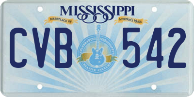 MS license plate CVB542