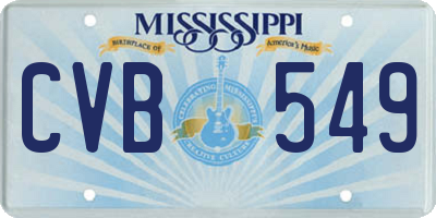 MS license plate CVB549