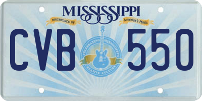 MS license plate CVB550