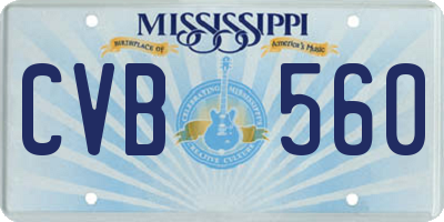 MS license plate CVB560