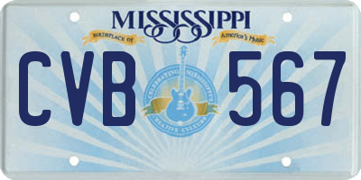 MS license plate CVB567