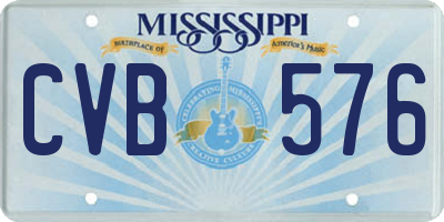 MS license plate CVB576