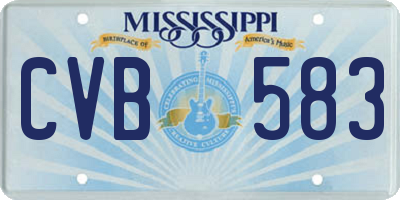 MS license plate CVB583