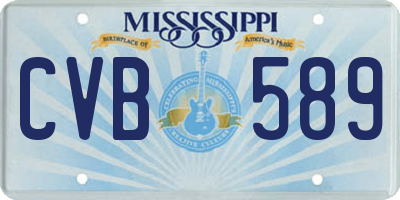 MS license plate CVB589