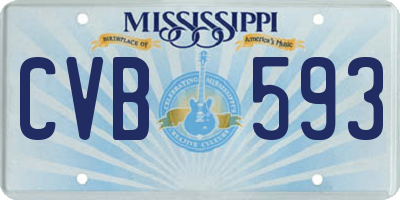 MS license plate CVB593