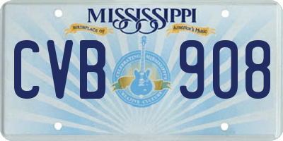 MS license plate CVB908