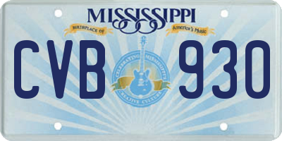 MS license plate CVB930