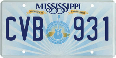 MS license plate CVB931