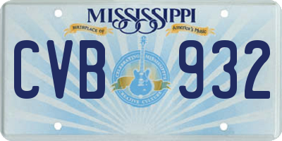 MS license plate CVB932