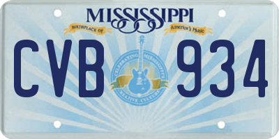 MS license plate CVB934