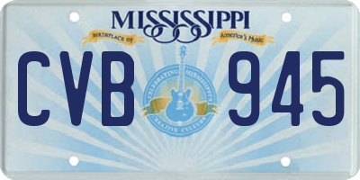 MS license plate CVB945