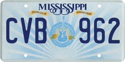 MS license plate CVB962