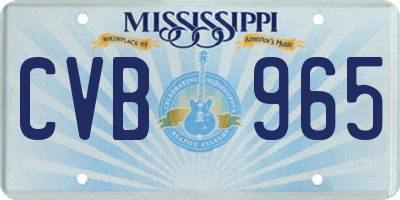 MS license plate CVB965