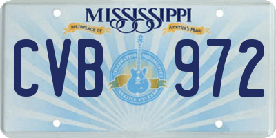 MS license plate CVB972