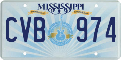 MS license plate CVB974
